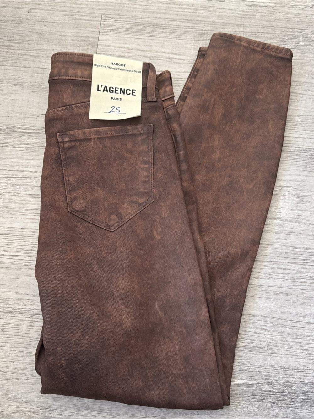 L'Agence Margot Java Mineral Coated High-Rise br Skinny Jean Size 25